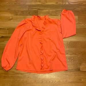 Orange Ruffle Blouse M/L
